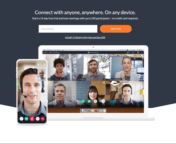 gotomeeting landing page