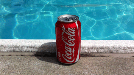 coca-cola gif over water