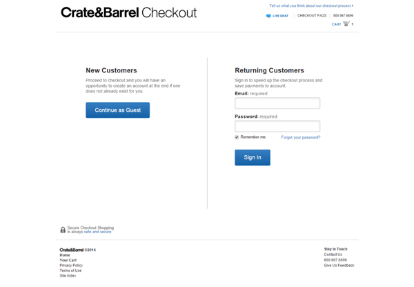 crate and barrel checkout 