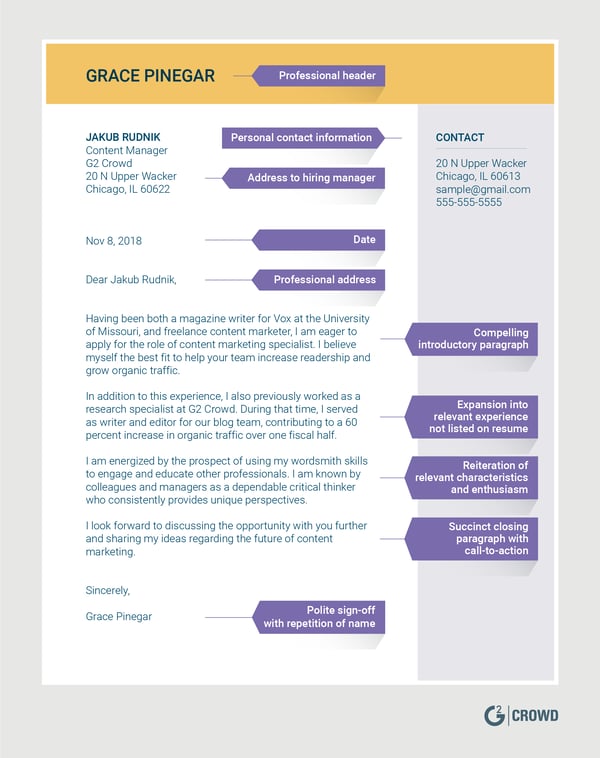 cover letter example