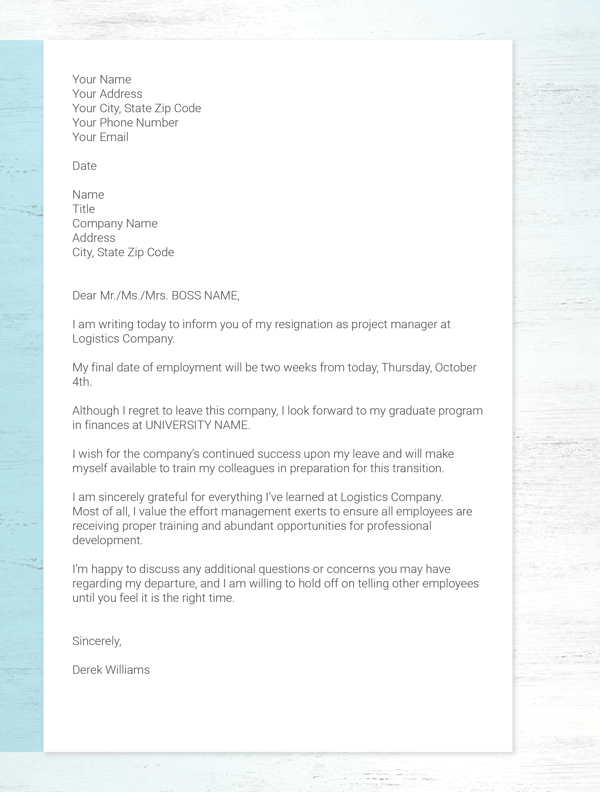 Notification Letter Sample Business