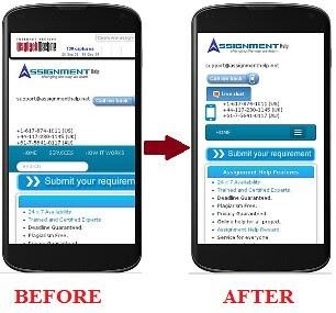 before after mobile form