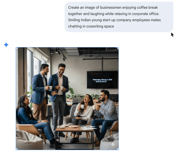 Generating image with Nano Banana in Gemini