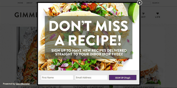 gimme some oven splash page