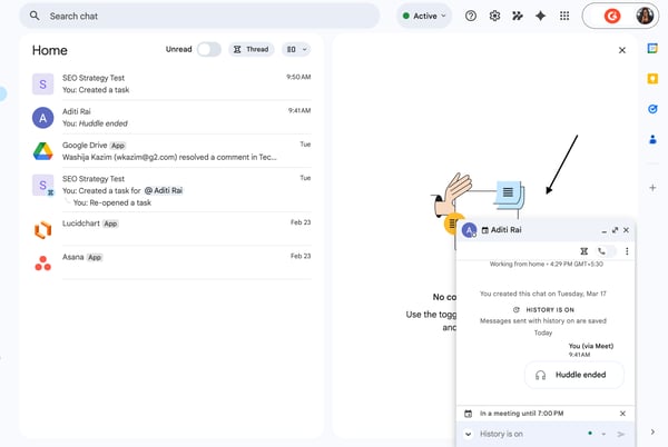 Google Chat user experience
