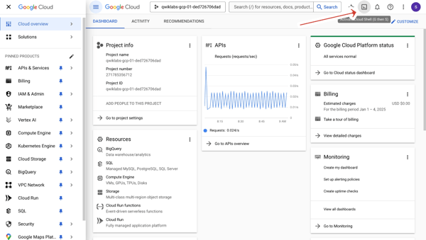 Google Cloud Load Balancing dashboard