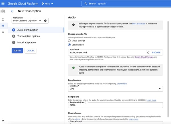 Google Cloud Speech-to-Text