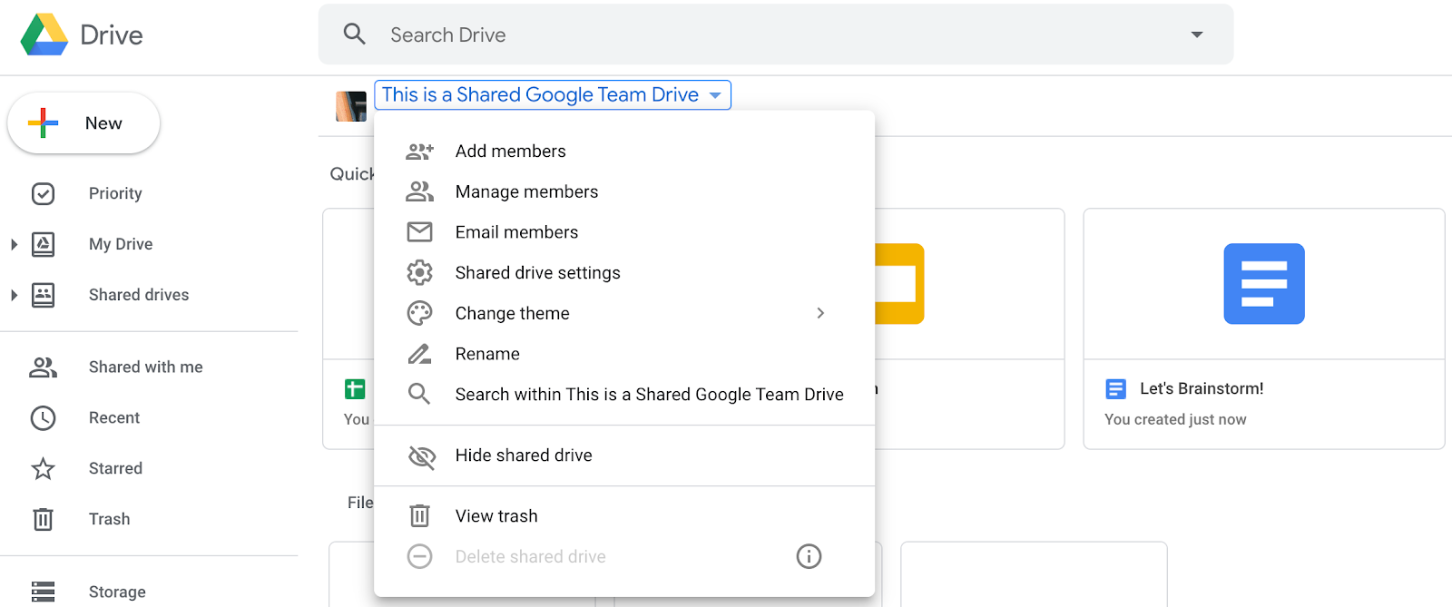 what is google drive team