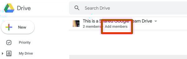 Add Team Members to Google Team Drive