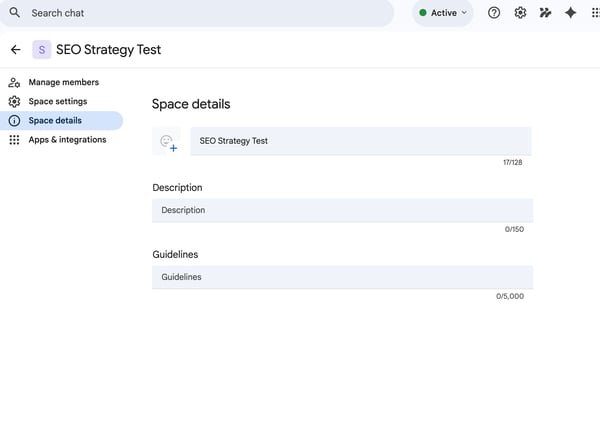 Google chat interface