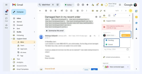 Hiver in Gmail