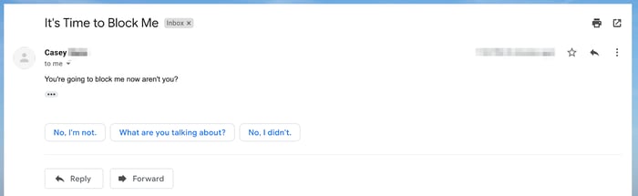 Email message in Gmail