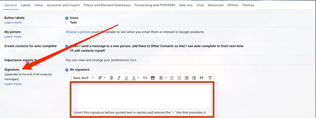 Change Gmail Signature