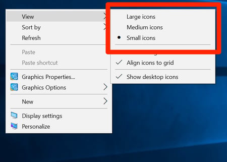 Change Icon Size in Windows 10