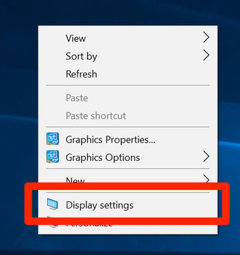 Display Settings in Windows 10