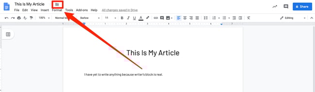 Click the Folder Icon