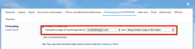 Forwarding Gmail rules