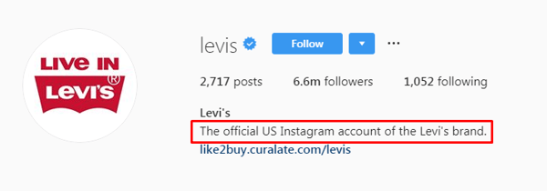 levi's IG bio