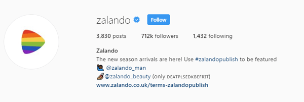 Zalando IG bio