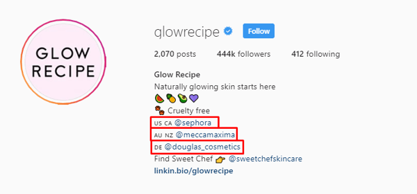 Glow Recipe IG bio