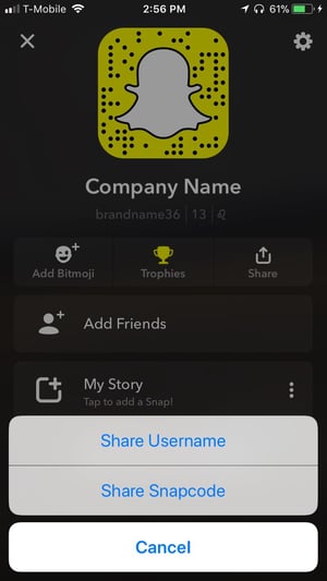 How to share snapcode