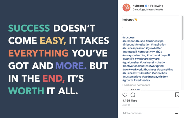 Instagram motivational post