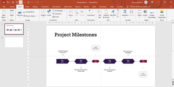 Creating slides on Microsoft PowerPoint