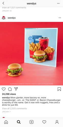 instagram caption wendys