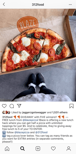 instagram tag to enter 312food