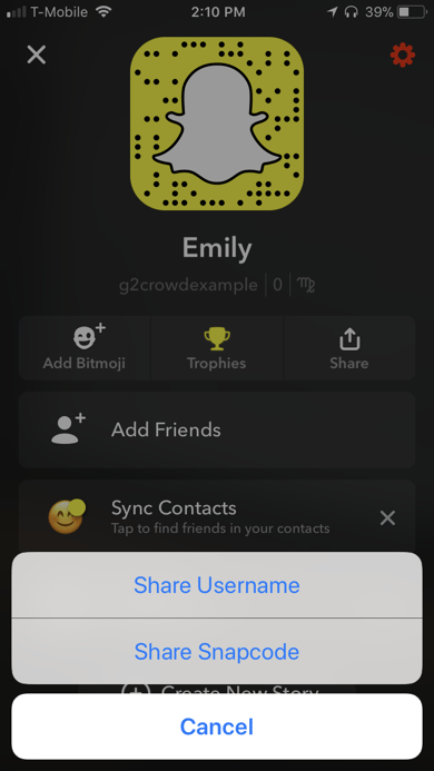 how to share Snapcode