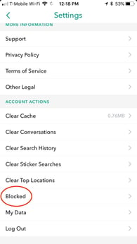 Blocked Snapchat friend