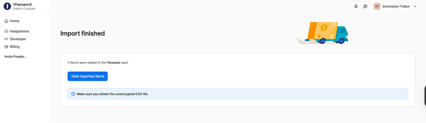 Importing passwords in 1Password