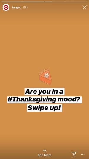Thanksgiving Instagram story from Target