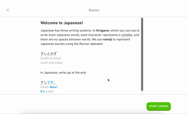 Japanese with Duolingo