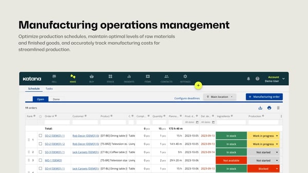 Katana cloud inventory manufacturing