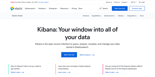 Kibana homepage