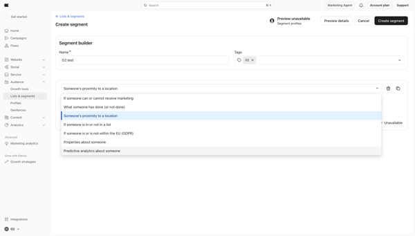 Klaviyo lists and segments