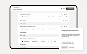 Klaviyo create segment interface