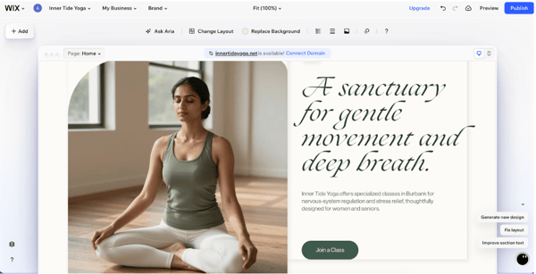 Landing page Wix