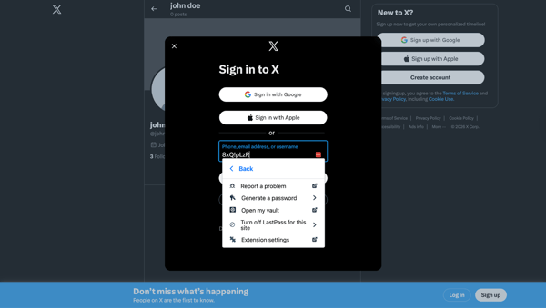 LastPass autofilling