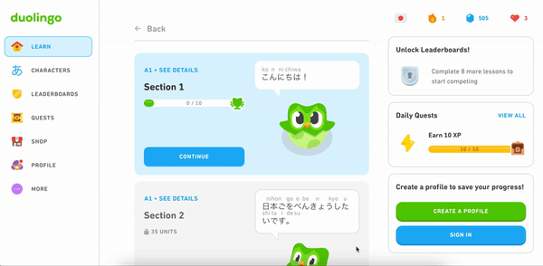 Learn Japanese with Duolingo