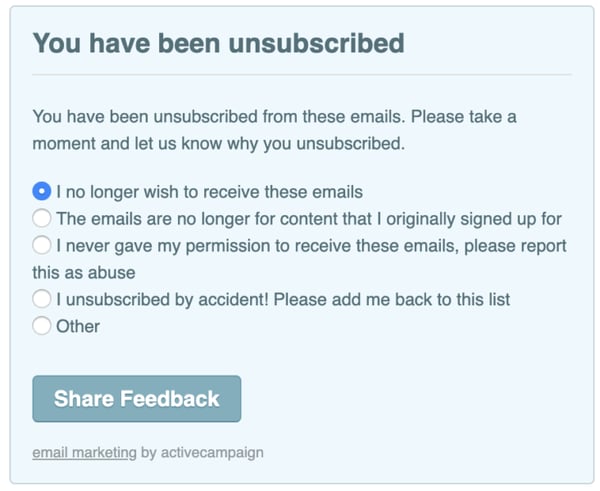 unsubscribe survey