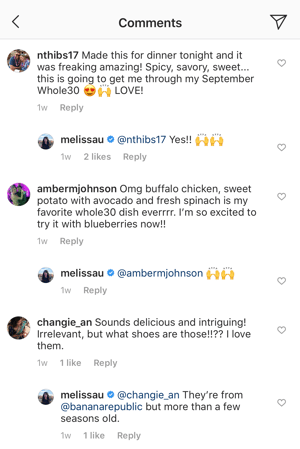 Melissa Instagram Example