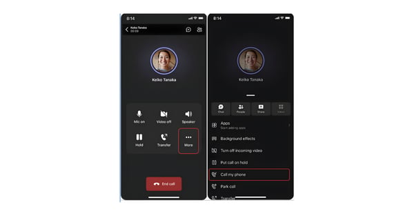 Microsoft Teams mobile app interface