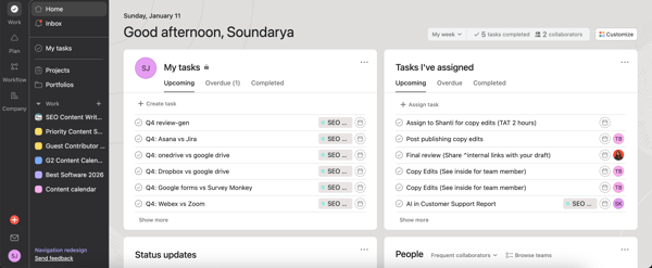 My home on Asana