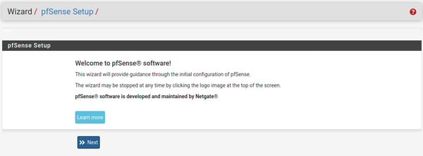 Netgate pfSense setup wizard
