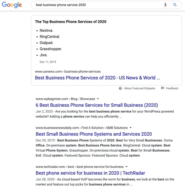 business phone services google search
