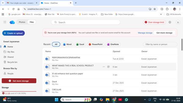 One Drive web UI