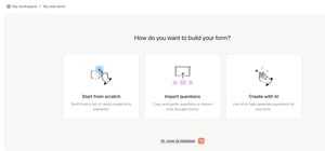 Options to create surveys on Typeform