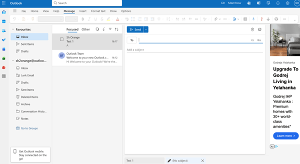 Outlook interface